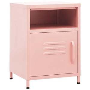 vidaXL Table de chevet Rose 35x35x51 cm Acier pas cher
