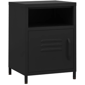 vidaXL Table de chevet Noir 35x35x51 cm Acier pas cher