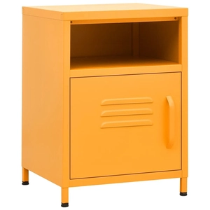 vidaXL Table de chevet Jaune moutarde 35x35x51 cm Acier pas cher