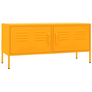 vidaXL Meuble TV Jaune moutarde 105x35x50 cm Acier pas cher