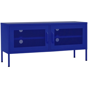 Comparateur de prix : vidaXL Meuble TV Bleu marine 105x35x50 cm Acier