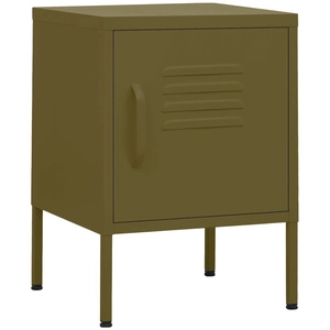 vidaXL Table de chevet Vert olive 35x35x51 cm Acier pas cher