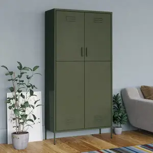 vidaXL Garde-robe Vert olive 90x50x180 cm Acier pas cher