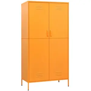 vidaXL Garde-robe Jaune moutarde 90x50x180 cm Acier pas cher