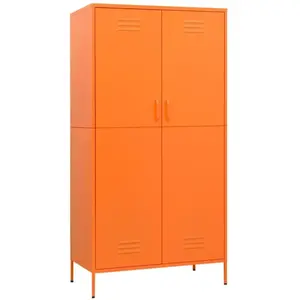 vidaXL Garde-robe Orange 90x50x180 cm Acier pas cher