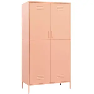 vidaXL Garde-robe Rose 90x50x180 cm Acier pas cher