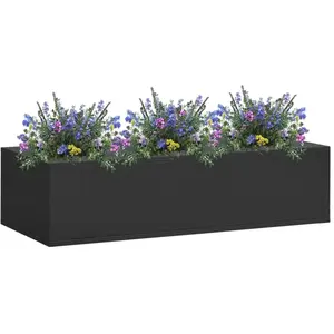 vidaXL Boîte à fleurs de bureau Anthracite 90x40x23 cm Acier pas cher