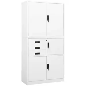 Comparateur de prix : vidaXL Armoire de bureau Blanc 90x40x180 cm Acier