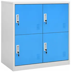Comparateur de prix : vidaXL Armoire à casiers Gris clair et bleu 90x45x92,5 cm Acier