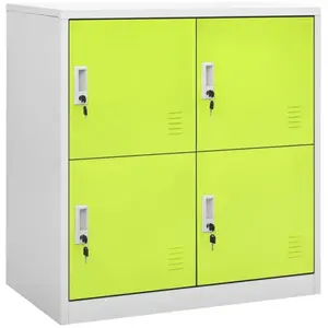 vidaXL Armoire à casiers Gris clair et vert 90x45x92,5 cm Acier pas cher