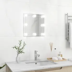 Comparateur de prix : vidaXL Miroir mural avec lampes LED Carré Verre