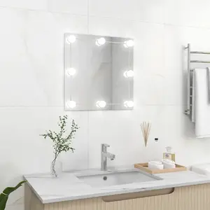 Comparateur de prix : vidaXL Miroir mural avec lampes LED Carré Verre