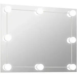 Comparateur de prix : vidaXL Miroir mural sans cadre avec lampes LED Rectangulaire Verre
