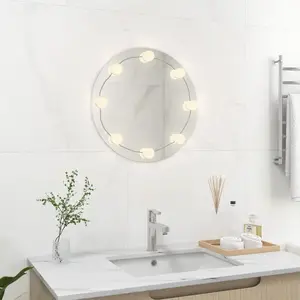 Comparateur de prix : vidaXL Miroir mural avec lampes LED Rond Verre