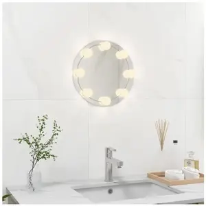 Comparateur de prix : vidaXL Miroir mural sans cadre avec lampes LED Rond Verre