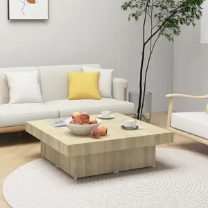 vidaXL Table basse chêne sonoma 90x90x28 cm bois d'ingénierie pas cher