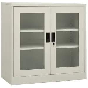 vidaXL Armoire de bureau Gris clair 90x40x90 cm Acier pas cher