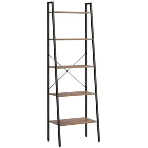 Comparateur de prix : vidaXL Étagère sur pied 5 niveaux Marron foncé et noir 56x35x174 cm