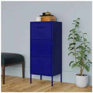 vidaXL Armoire de rangement Bleu marine 42,5x35x101,5 cm Acier