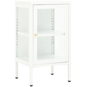 vidaXL Buffet 38x35x70 cm Métal et verre pas cher