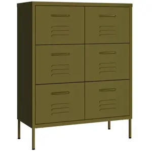 Comparateur de prix : vidaXL Armoire à tiroirs Vert olive 80x35x101,5 cm Acier