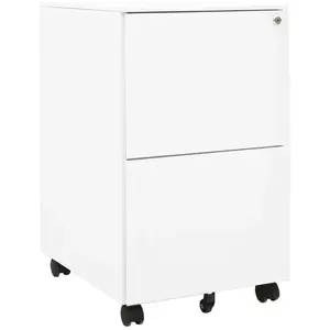 vidaXL Classeur mobile Blanc 39x45x67 cm Acier pas cher