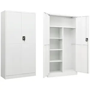 Comparateur de prix : vidaXL Armoire à casiers Blanc 90x40x180 cm Acier