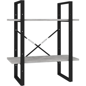 vidaXL Bibliothèque à 2 niveaux Gris béton 60x30x70 cm bois ingénierie pas cher