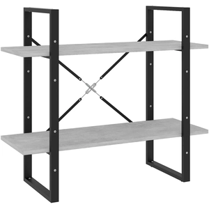Comparateur de prix : vidaXL Bibliothèque à 2 niveaux Gris béton 80x30x70 cm bois ingénierie