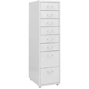 Comparateur de prix : vidaXL Vidaxl Classeur Mobile Gris 28x41x109 Cm Métal