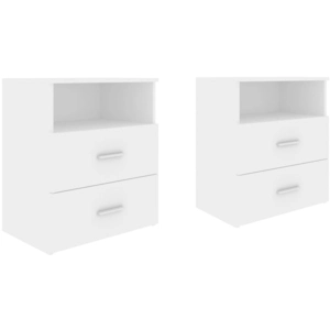 vidaXL Tables de chevet 2 pcs Blanc 50x32x60 cm