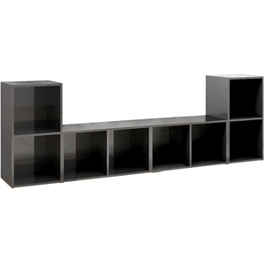 vidaXL Meubles TV 4 pcs Gris brillant 72x35x36,5 cm Bois d'ingénierie pas cher