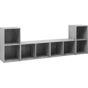 vidaXL Meubles TV 4 pcs Gris béton 72x35x36,5 cm Aggloméré pas cher