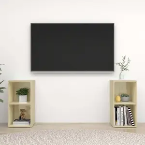 vidaXL Meubles TV 2 pcs Chêne sonoma 72x35x36,5 cm Aggloméré pas cher