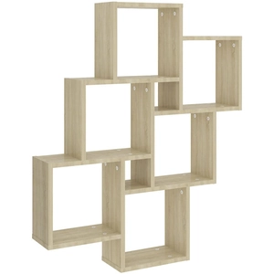Comparateur de prix : vidaXL Étagère murale cube Chêne sonoma 78x15x93 cm Bois d ingénierie