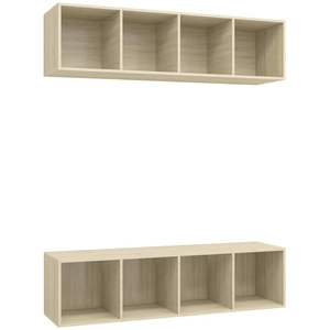 vidaXL Vidaxl Meubles Tv Muraux 2 Pcs Chêne Sonoma Bois D'ingénierie pas cher