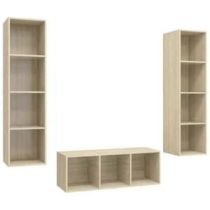 Ensemble de meuble tv 3 pcs Chêne sonoma Aggloméré Vidaxl Sonoma oak pas cher