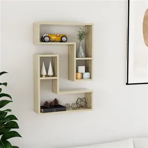 vidaXL Étagères murales 2pcs chêne sonoma 50x15x50cm bois d'ingénierie pas cher