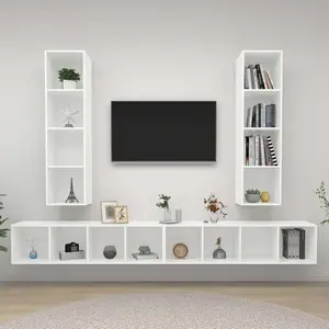 Comparateur de prix : vidaXL Meubles TV muraux 4 pcs Blanc Bois d'ingénierie