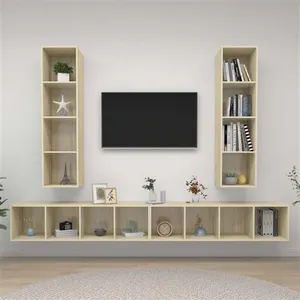 Comparateur de prix : vidaXL Meubles TV muraux 4 pcs Chêne sonoma Aggloméré