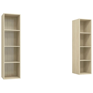 vidaXL Meubles TV muraux 2 pcs Chêne sonoma Bois d'ingénierie 3079865 pas cher
