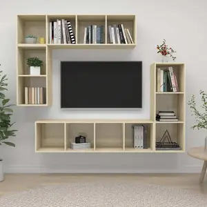 vidaXL Ensemble de meubles TV 4 pcs Chêne sonoma Bois d'ingénierie pas cher
