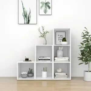 vidaXL Vidaxl Ensemble De Meubles Tv 3 Pcs Blanc Bois D'ingénierie pas cher