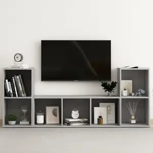 Comparateur de prix : vidaXL Vidaxl Ensemble De Meubles Tv 3 Pcs Gris Béton Aggloméré
