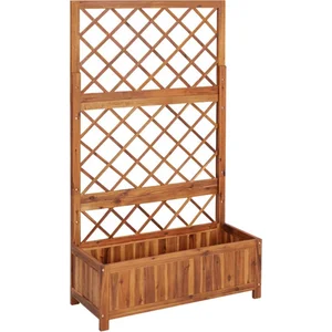 vidaXL Lit surélevé avec treillis 85x38x150 cm Bois massif d'acacia pas cher