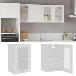 Comparateur de prix : Armoire en verre suspendue Blanc 40x31x60 cm Bois d'ingénierie Vidaxl