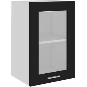 Comparateur de prix : Armoire en verre suspendue Noir 40x31x60 cm Bois d'ingénierie Vidaxl