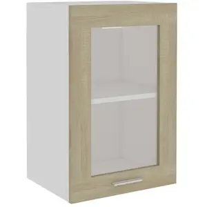 Comparateur de prix : vidaXL Armoire en verre suspendue Chêne sonoma Bois d'ingénierie 802508