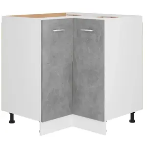 vidaXL Armoire de plancher d'angle gris béton 75,5x75,5x81,5 cm bois pas cher