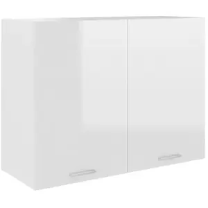 Comparateur de prix : vidaXL Armoire suspendue Blanc brillant 80x31x60 cm Aggloméré